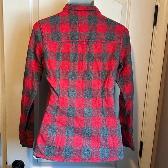 American Eagle Outfitters Red and Gray plaid Flannel Shirt - Picture 3 of 5